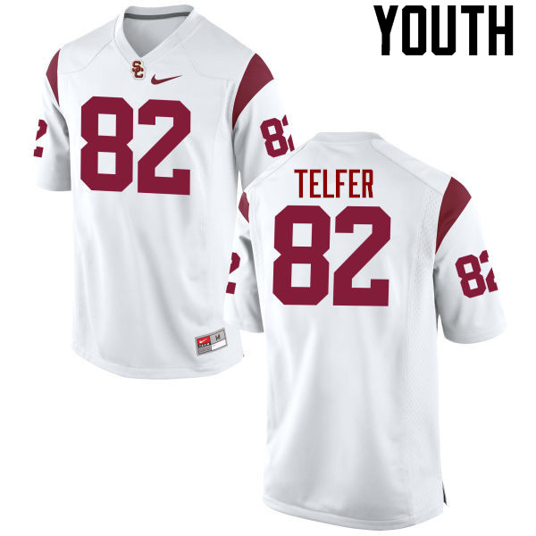 Youth #82 Randall Telfer USC Trojans College Football Jerseys-White